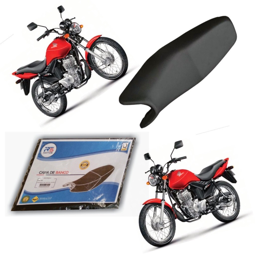 Capa Banco Moto Fan 125 2009 2010 2011 2012 Preta S/ LOGO em Oferta na Shopee