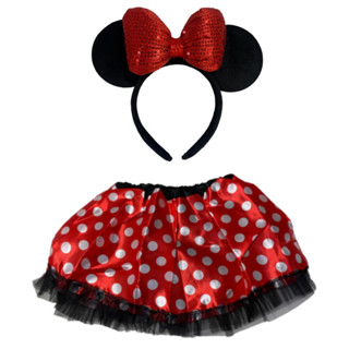 Kit Fantasia Minnie Infantil Saia Tule Vermelha com Arquinho em Oferta na Shopee