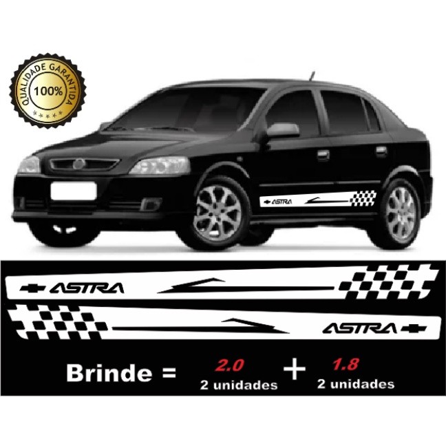 Adesivo Para Astra Hatch OU Sedan Kit Faixa Lateral Modelo Escrito Astra 2.0