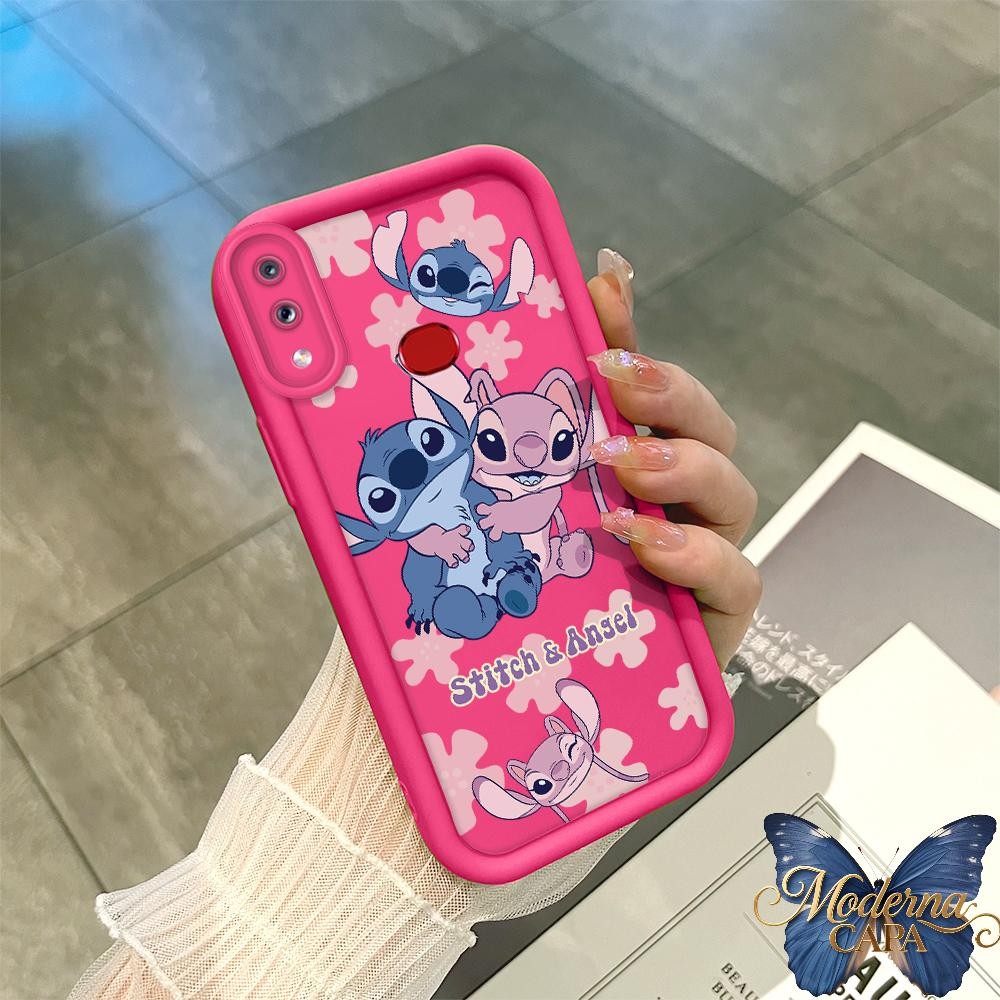 Capa Para Samsung Galaxy A10S Capinha De Celular Silicone Macia Protetora Do Telefone Móvel Caso Rosa Verde Stitch 0379 em Oferta na Shopee