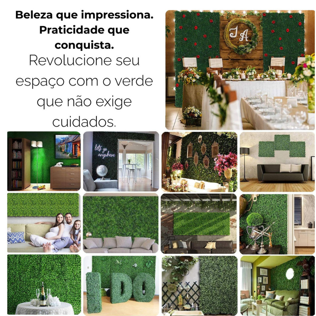 Kit Placa Buchinho Grama Artificial Parede Muro Inglês Jardim Vertical Cheio