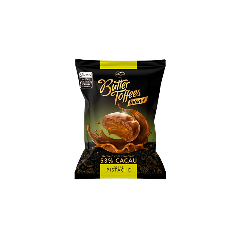 Detalhes do Bala Butter Toffees 53% Pistache Arcor 90g