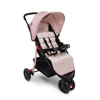 Carrinho de Bebê Cosco Kids Toffy Rosa Listras 0-15kg em Oferta na Shopee