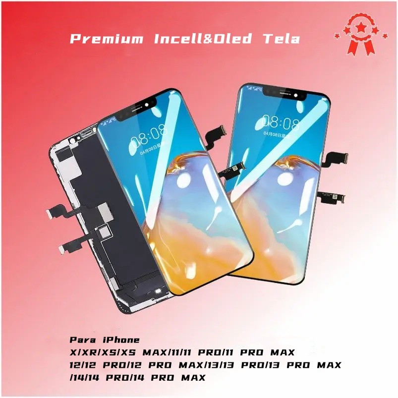 Super Oled Tela Para iPhone Xr X Xs Xsmax 12 11 13 14 Pro Max Premium Incell&Oled Frontal Display Com Aro Nova Lcd