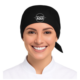 Touca Bandada Chefe Logo Personalizada Cozinha Restaurante em Oferta na Shopee