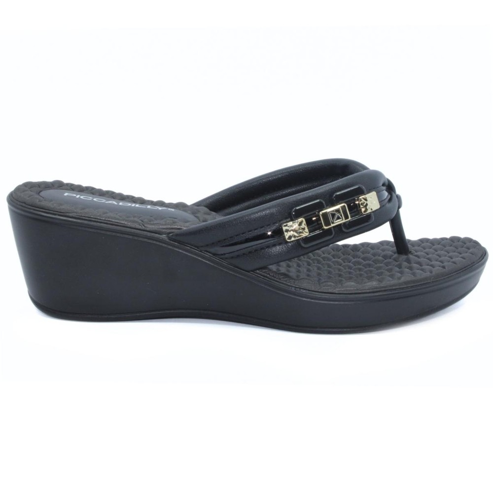 Detalhes do Chinelo Anabela Piccadilly Detalhe Conforto Napa Soft