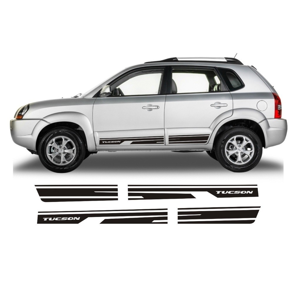 Kit Adesivo Lateral Hyundai Tucson TS5 Acessórios Fita Faixa Tuning