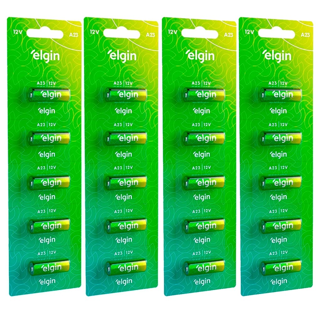 Pilha Bateria Elgin 12V 23a A23 Alcalina Controle Portão, Alarme em Oferta na Shopee
