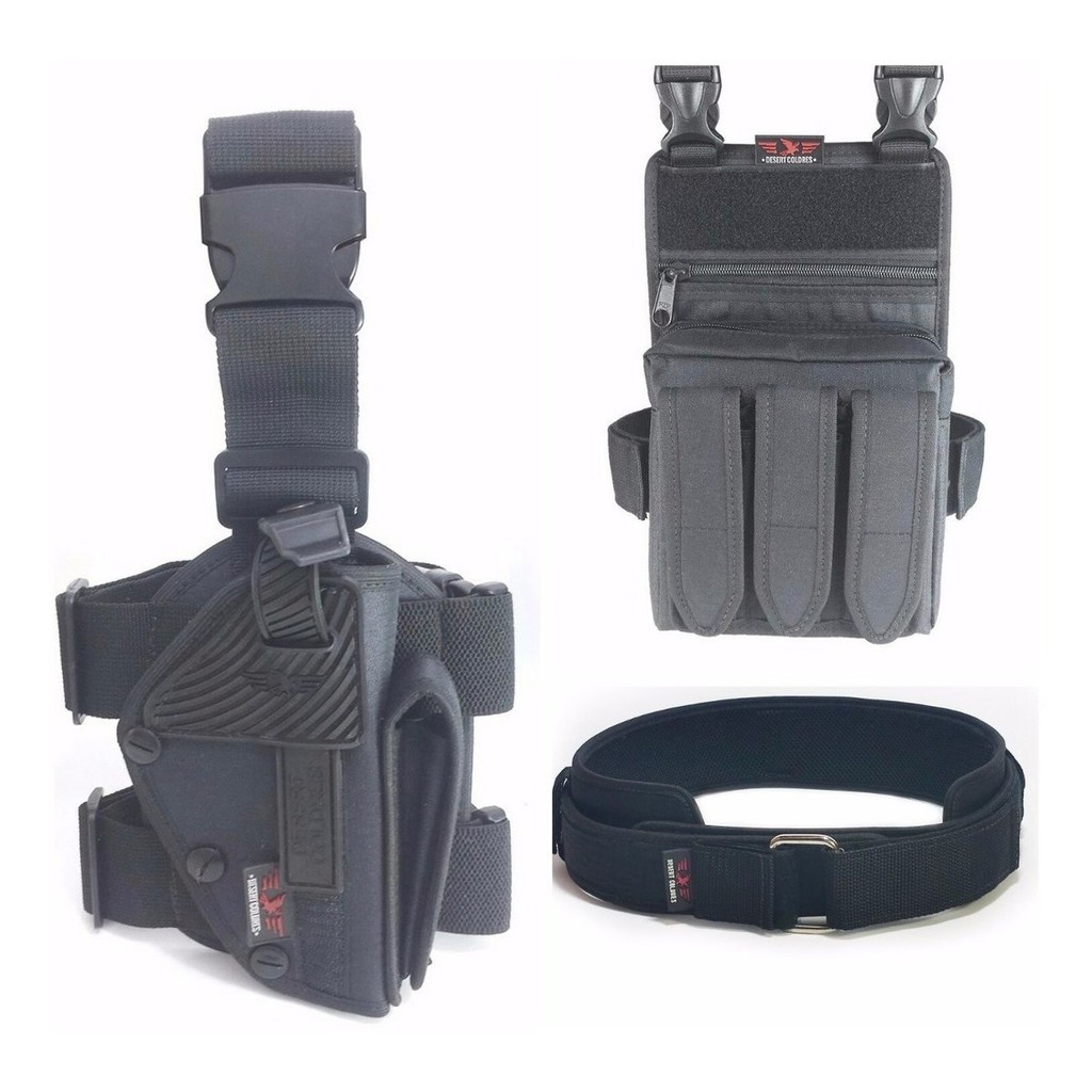 Kit Coldre+bornal+cinto+p/algemas+p/carregador+p/lanterna .
