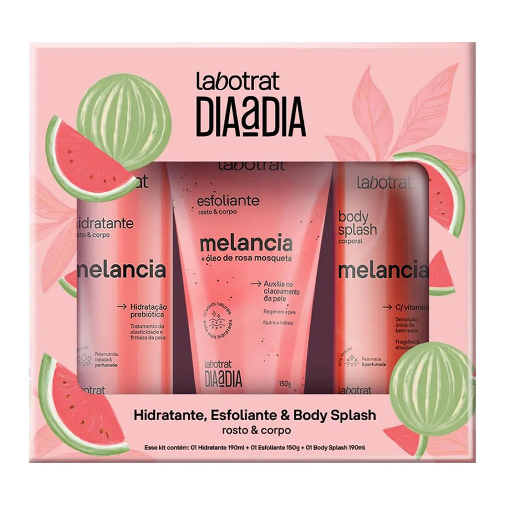Kit Labotrat Melancia Esfoliante + Hidratante + Body Splash