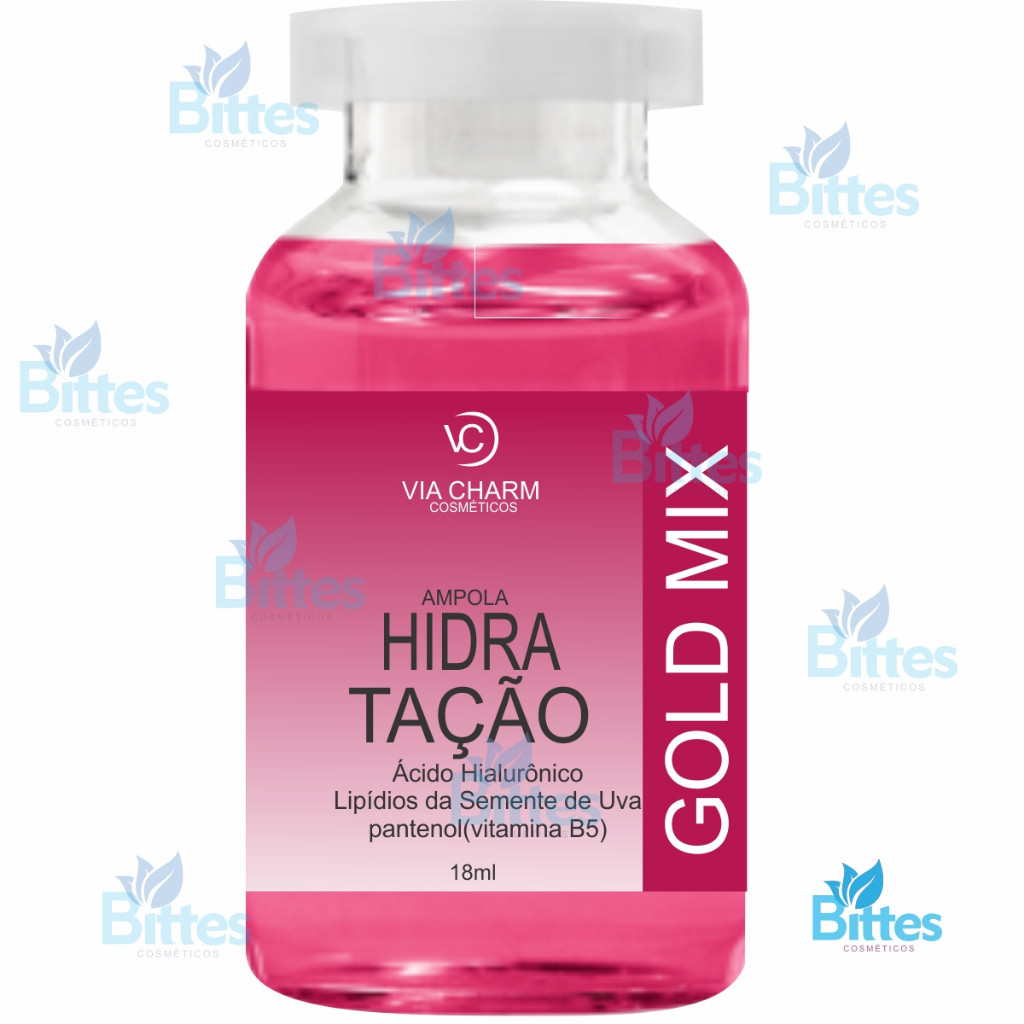 AMPOLA DE HIDRATAÇÃO GOLD MIX VC COSMÉTICOS HIDRATAÇÃO PROFUNDA E DURADOURA CAPILAR FIOS PERFEITOS