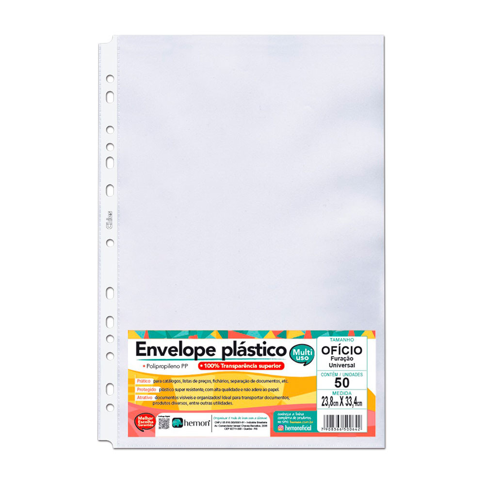 Envelope saco plástico ofício 1380 50 unid Chies em Oferta na Shopee