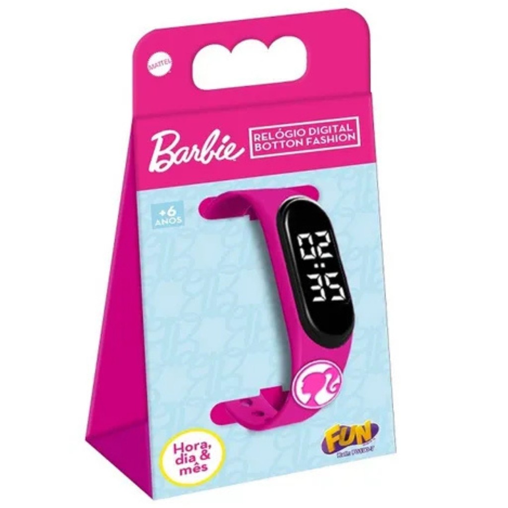 Barbie Relógio Digital Botton Fashion Rosa F0190-7 - Fun em Oferta na Shopee