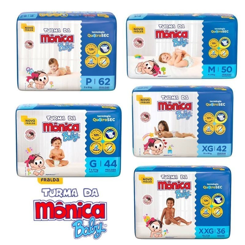 TURMA DA MÔNCA - Fralda Mega - Escolha o tamanho em Oferta na Shopee