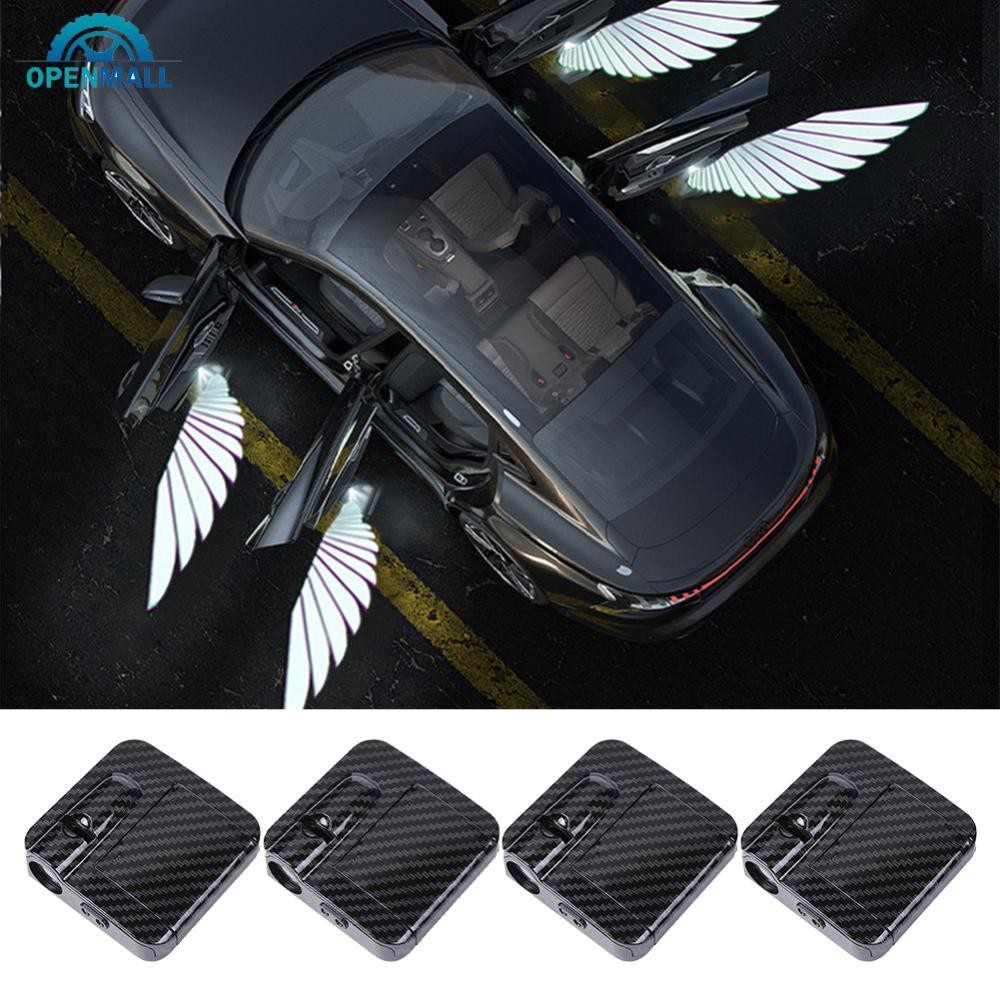 OPENMALL 2 Pçs/4 Projetor De Porta Do Carro LED Asas Anjo Cortesia Sombra Luzes Sem Fio Acessórios Da Lâmpada Veículo B9