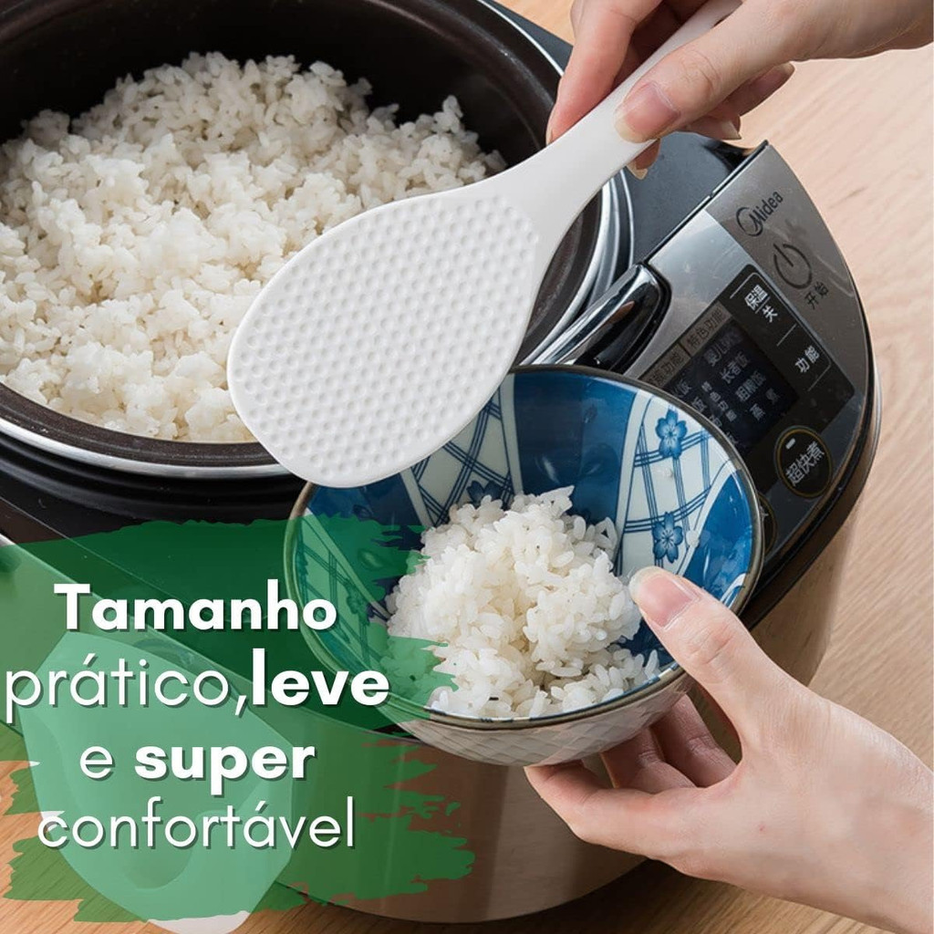 Kit 2 Colher de Arroz Plástico Panela Elétrica Pressão Não Arranha
