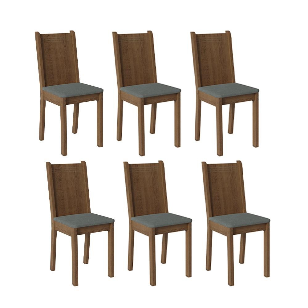 Kit 6 Cadeiras 4290 Madesa Rustic/Silver em Oferta na Shopee