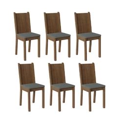Kit 6 Cadeiras 4290 Madesa Rustic/Silver