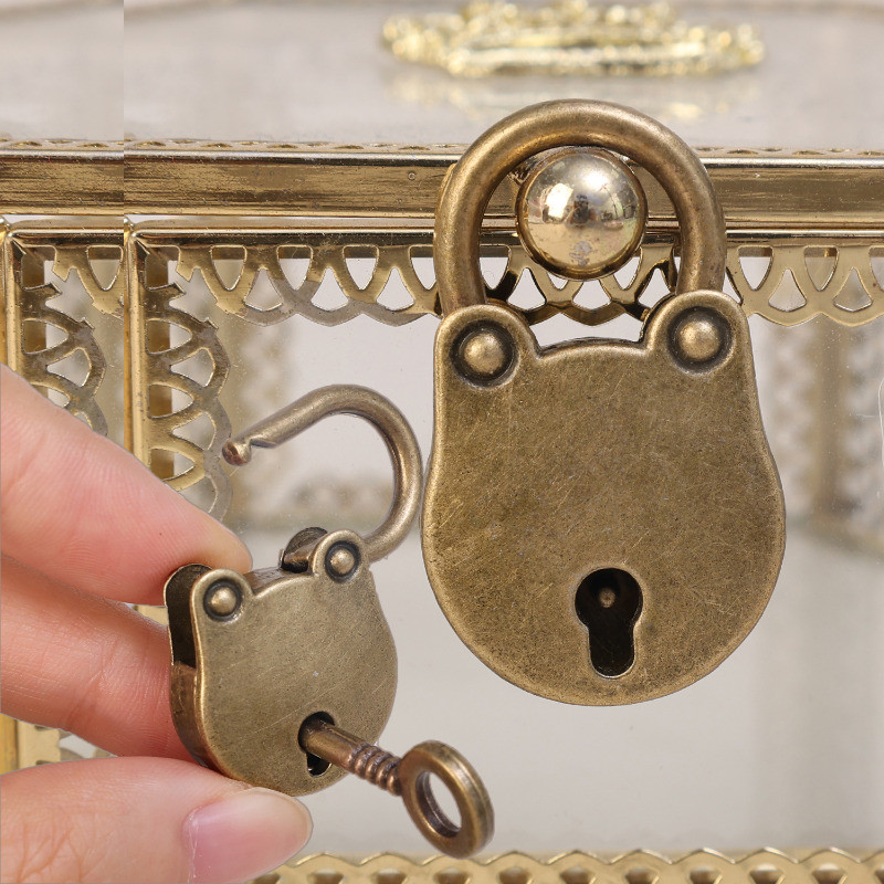 1/2/3 Conjunto Mini Cadeado Archaize-Fechaduras Em Forma De Urso Liga-Cadeados Para Bagagem De Caixa De Jóias-Com Chave em Oferta na Shopee