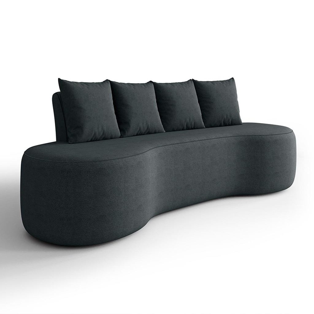 Sofá 3 Lugares 210cm Orgânico Viana B10 Bouclê Grafite - Mpozenato em Oferta na Shopee