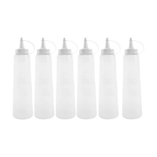 Kit 6 Bisnaga Para Molho Flexível Prática Bar Restaurante Lanchonete Reutilizável
