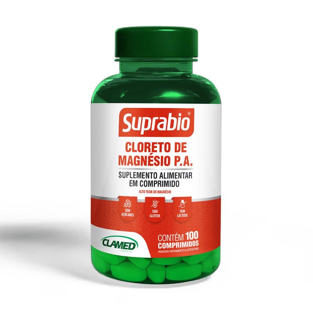 Suplemento Alimentar Suprabio Cloreto De Magnesio P.a. 100 Comprimidos em Oferta na Shopee