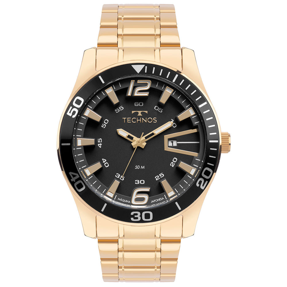 Relógio Technos Masculino Racer Dourado - 2115LAJS/1P