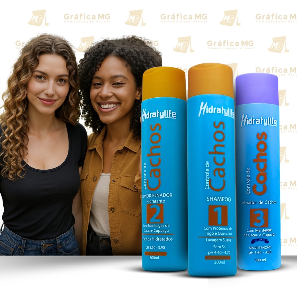 Kit Controle de Cachos Mairibel (Shampoo, Condicionador e Ativador) do Ondulado ao Crespo