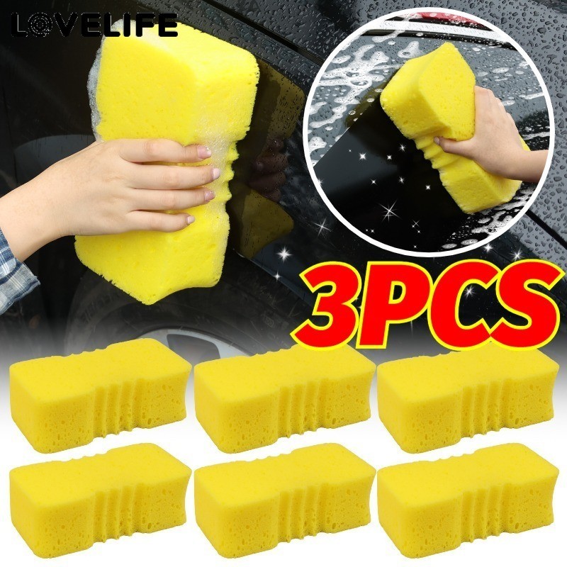 Esponja De Limpeza De Carro Extra Grande Para Corpo/Rodas | Espessa E Segura A Arranhões Com Alça Ergonômica , Design De