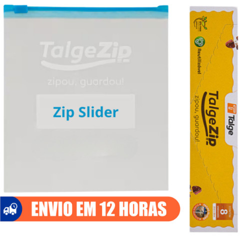 Saco Zip Fecho Slider 14,9x16,5cm 18x20cm 27x28cm Talge