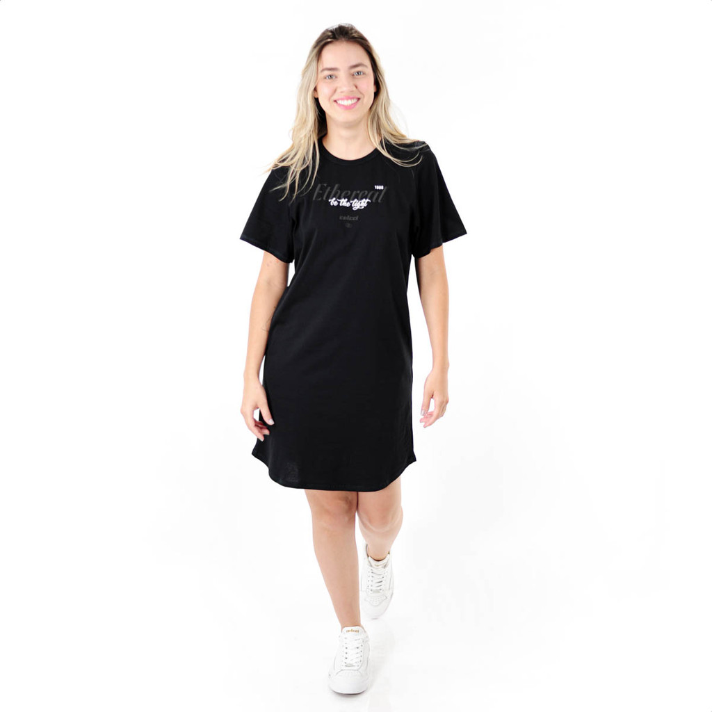 Vestido Colcci T-Shirt Dress Comfort Preto - Feminino