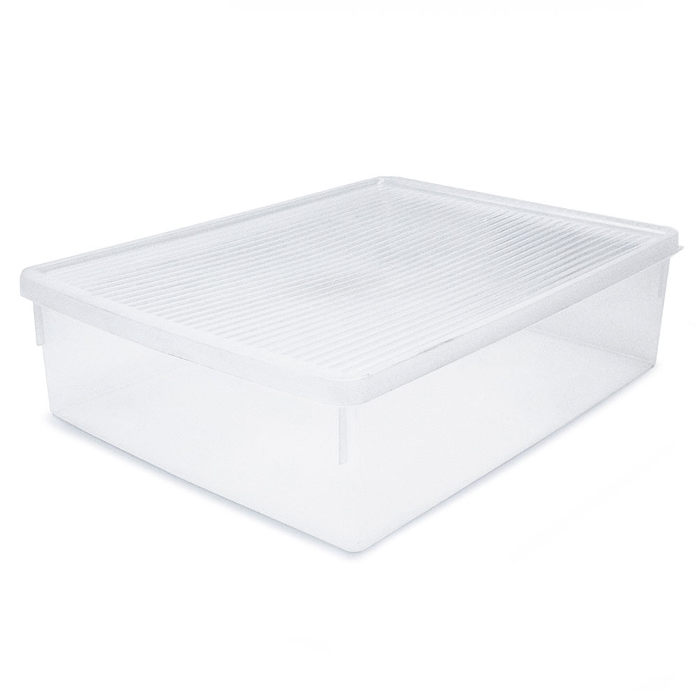Caixa Organizadora Multiuso Transparente Retangular 19.5L Botas Roupas Delicadas Organização Ordene em Oferta na Shopee
