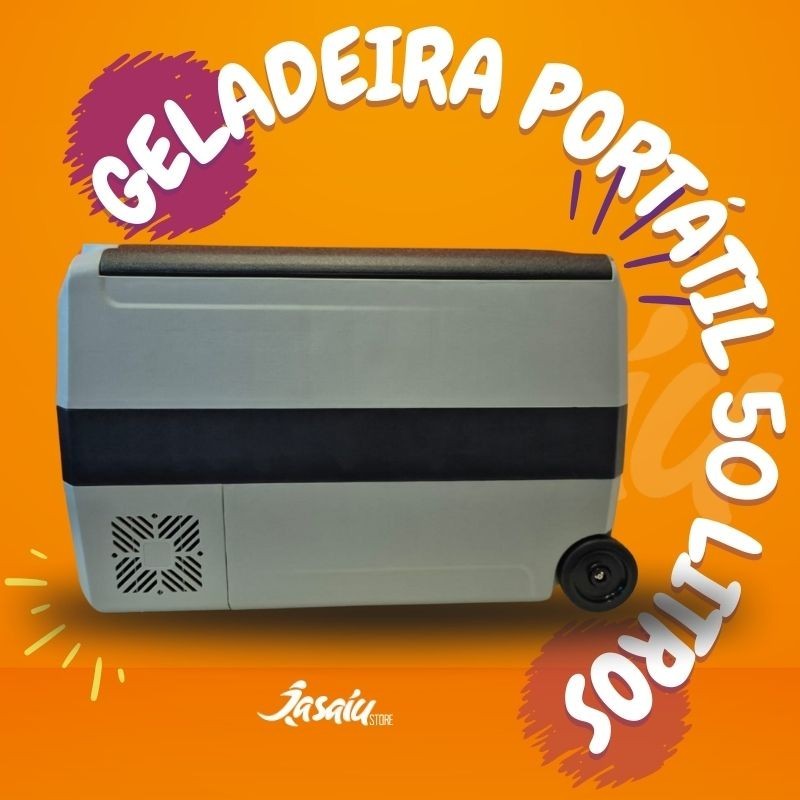 Geladeira Portátil 50lt Caminhão com Rodinhas Lancha veículos carros camping praia  Volts 12/24/127/220