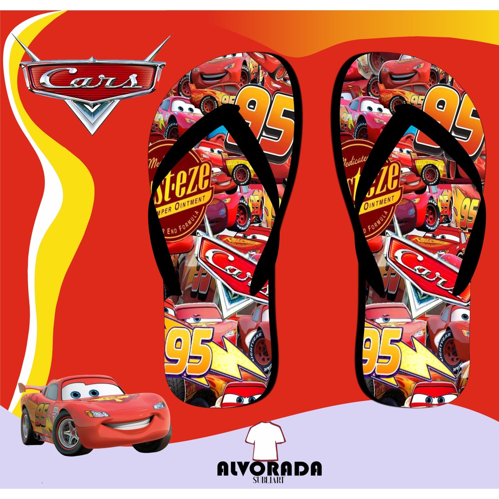Chinelo Sandália Carros Personalizado Personagem Desenho Filme Crianca Adulto Infantil em Oferta na Shopee