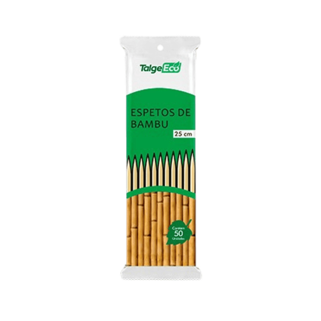 Espeto De Bambu Palito P/ Churrasco 25cm - 50 Unid.