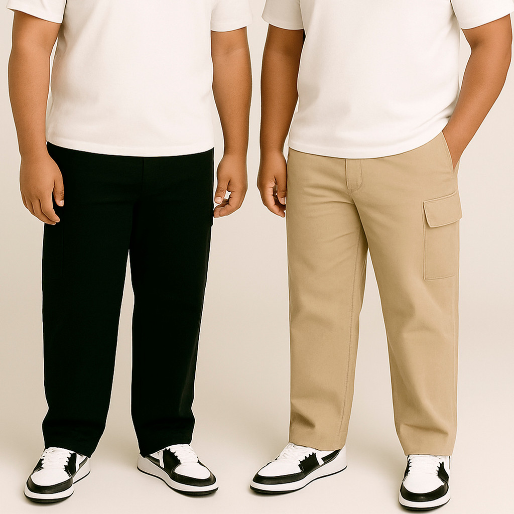 Calça Cargo Plus Size Masculina Sarja com Cordão Tamanho Grande G1 G2 G3 Diversas Cores em Oferta na Shopee