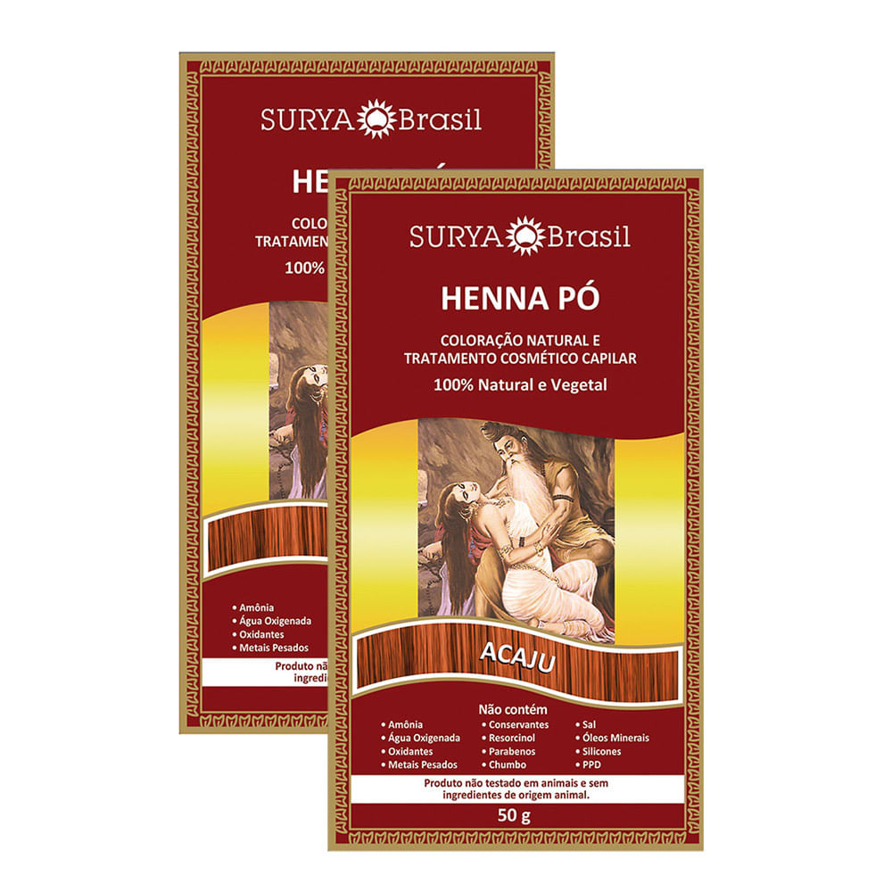 Henna Pó Surya Brasil Acaju | Kit com duas unidades - Beauty