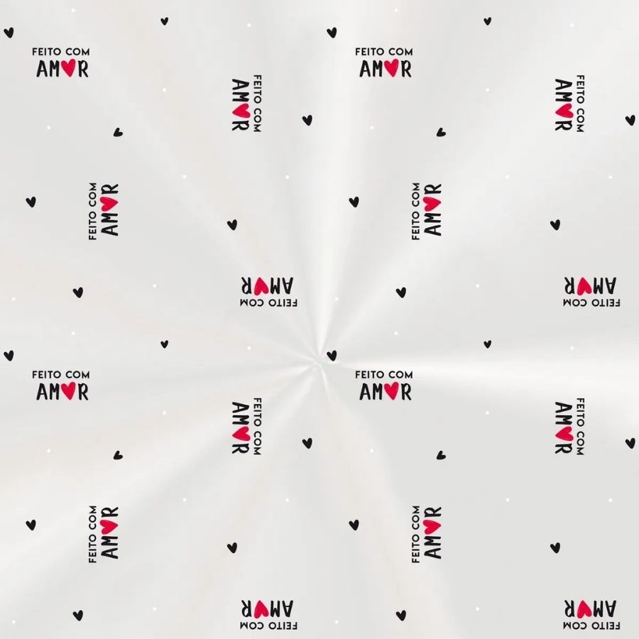 Saco Poli Transparente Decorado - Feito Com Amor - 11x19,5cm - 100 unidades - Cromus - Rizzo em Oferta na Shopee