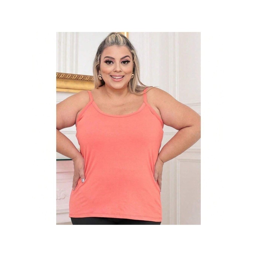 A-Lows A&L Blusa feminina Regatas básicas viscolycra alcinha - Plus Size - G1 ao G5 - tamanho grande - verão