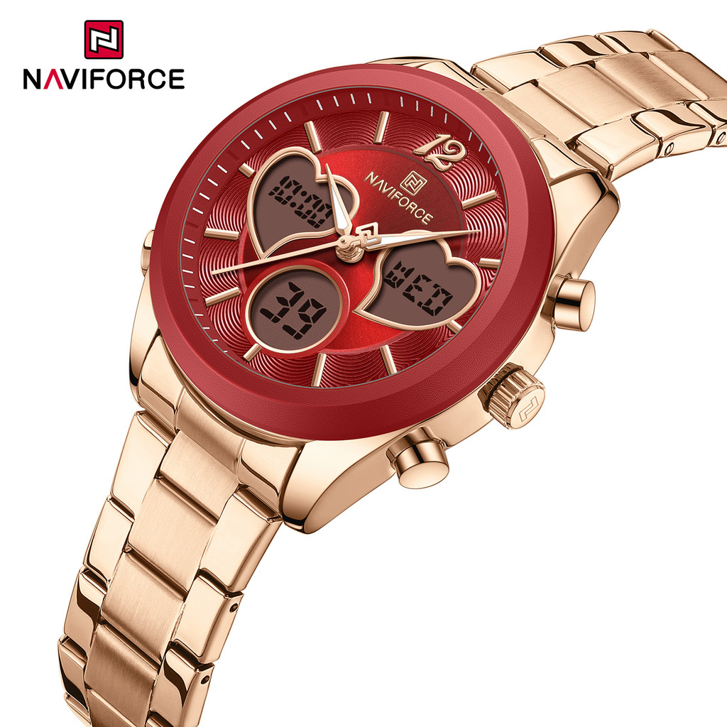 NAVIFORCE NF5045S Namorada Presentes Relógio Feminino Design Exclusivo De Mostrador Em Forma De Coração Quartzo Analógic em Oferta na Shopee