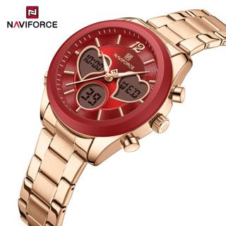 NAVIFORCE NF5045S Namorada Presentes Relógio Feminino Design Exclusivo De Mostrador Em Forma De Coração Quartzo Analógic em Oferta na Shopee