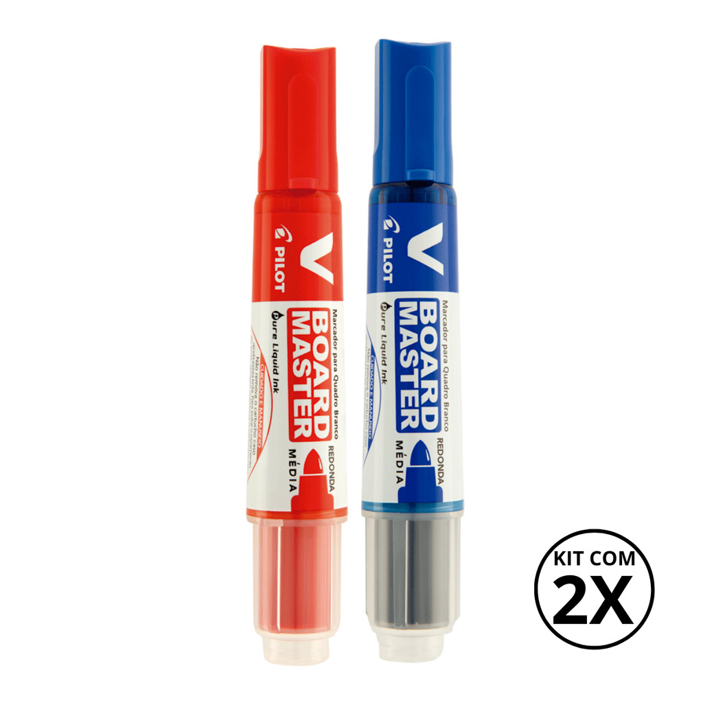 Kit com 2 Marcadores Para Quadro Branco V Board Master - PILOT KITS:AZUL+VERMELHO em Oferta na Shopee