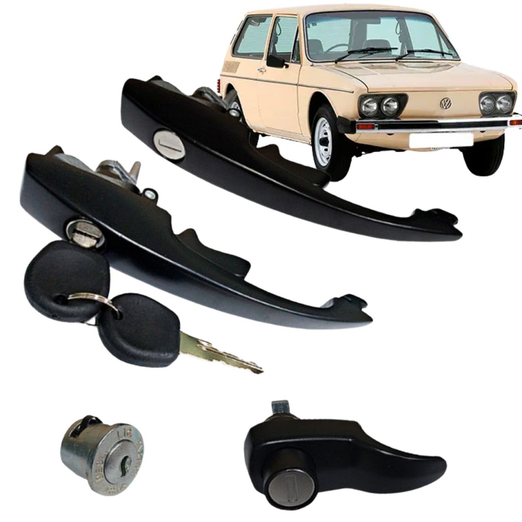 Kit Jogo Maçaneta Porta + Ignição + Porta Motor para Volkswagen VW Brasília / Variant II - 1978 a 1982 - Mesmo Segredo -