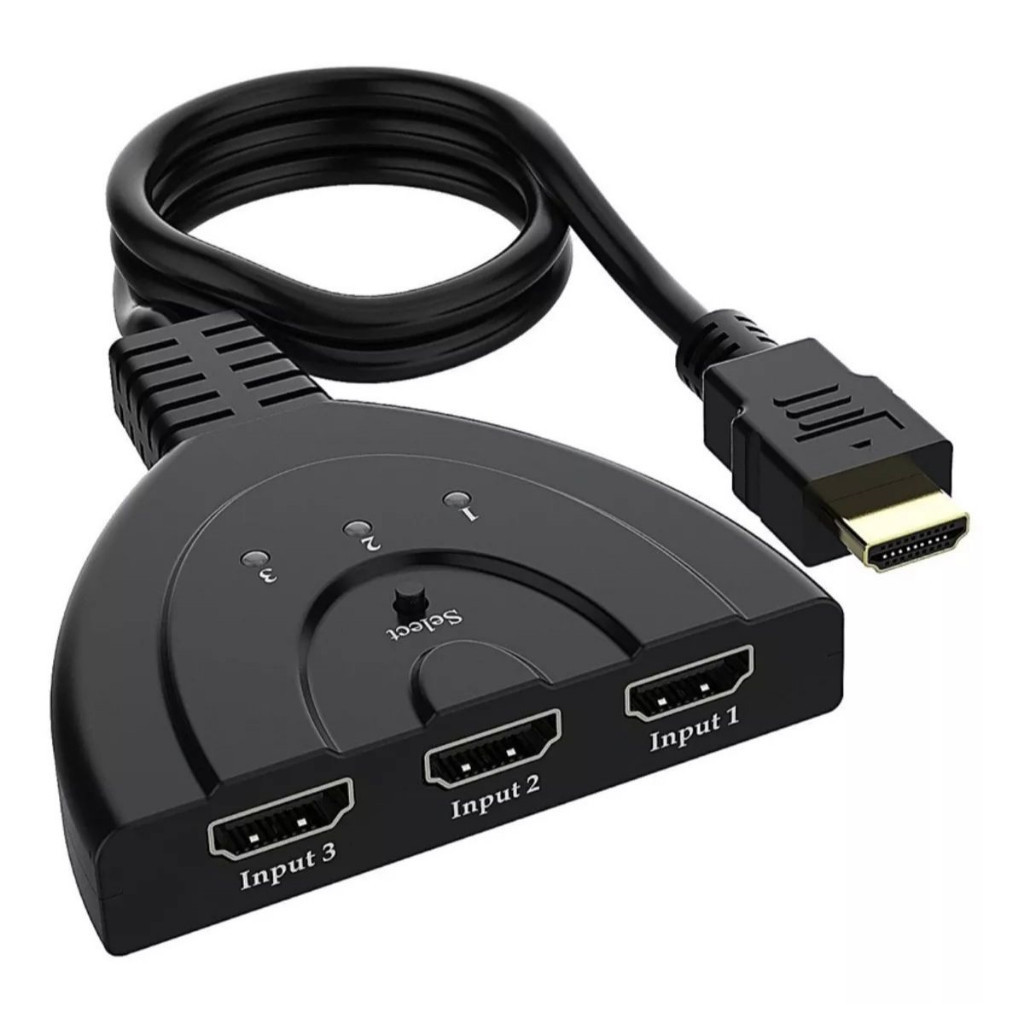 Cabo Switch HDMI - 3 Entradas para 1 Saída HDMI FULL HD 3D 1080P