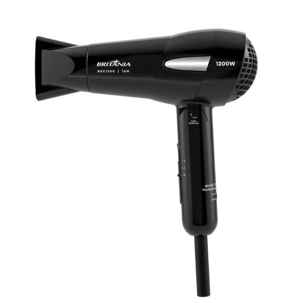 Secador de Cabelos Britânia 1200W Bivolt (BSC1200) em Oferta na Shopee