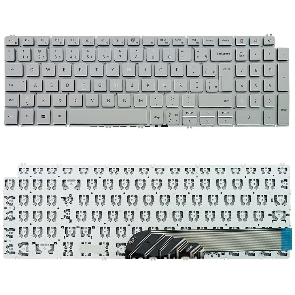 Teclado Para Dell Inspiron 15 3501 3502 3505 5501 5502 5508 5509 5584 5590 5594 5593 5598 P88f P90f P97f P97f001 - Prata