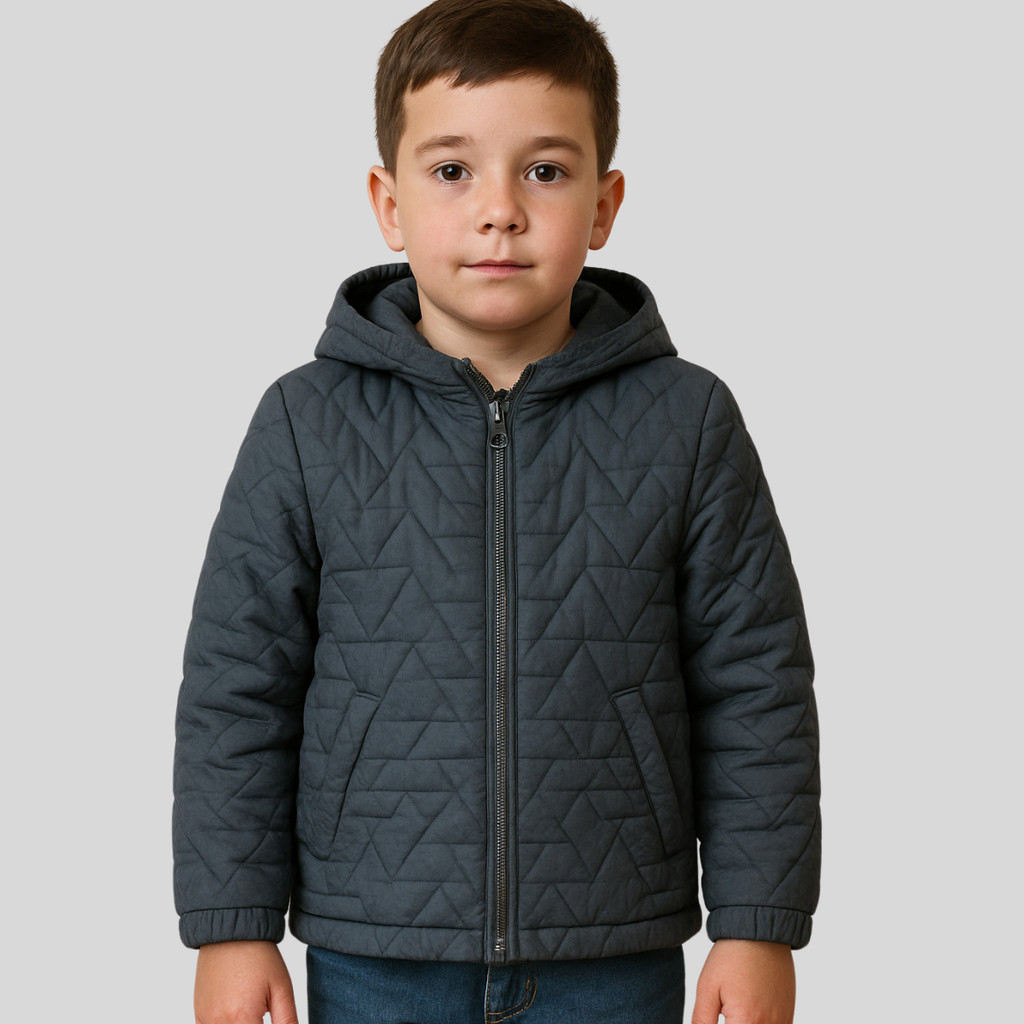 Jaqueta Puffer Zíper Bobojaco Infantil Menino Corta Vento