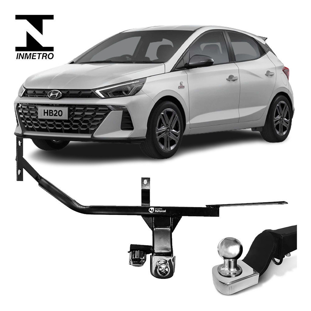 Reboque Hyundai Hb20 2020 A 2024 Engate Rabicho Tração 500kg bOM