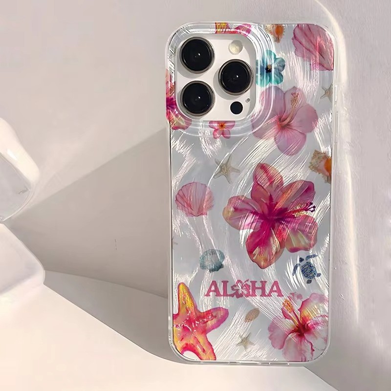 Capa Para Samsung A06 A16 A15 A35 A05 A55 A26 A54 A14 A36 A34 A56 A53 A52 A12 Verão Rosa Flor Estrela Do Mar De Telefone