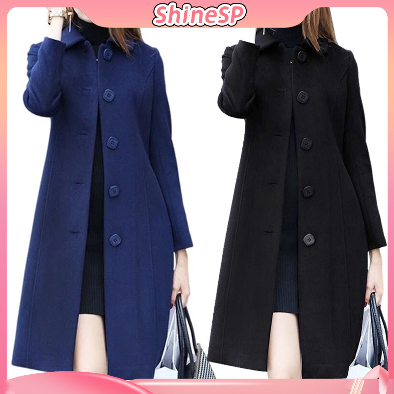 Casacos De Lã Feminino Inverno Longo Acinturado Frio ShineSP em Oferta na Shopee